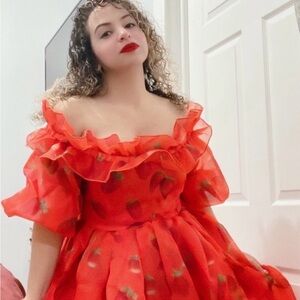 Selkie Red Ruffled Strawberry Dress